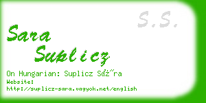 sara suplicz business card